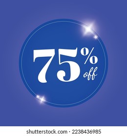 Fancy Lavander and White vector art for retail wholesale promotion clearance sale seventy-five seventy five percentage off discount shop store shopping mall 75% 75 %