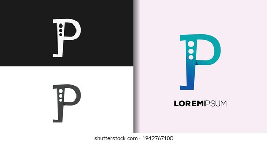 Fancy Letter P Logo Set Idea Template Vector