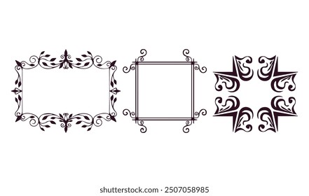 Fancy line Page Border, pattern elements Deco Frame, rectangle,
symmetry set of Frames, white angle, text, rectangle png
Square Text, Vintage ornament frame retro style divider. 
Elegant vintage frame