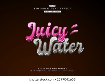 fancy liquid 3d fresh color juice water text effect