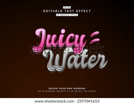 fancy liquid 3d fresh color juice water text effect