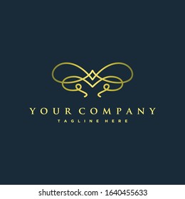 the fancy and luxury abstract logo
