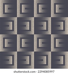 Fancy Luxury Geometric Seamless Pattern Vector Extravagant Abstract Background. Fashionable Stylish Textile Print Repetitive Grid Abstraction Dotted Beige Wallpaper. Halftone Gradient Art Illustration