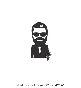 Fancy man vector icon logo for your business editable