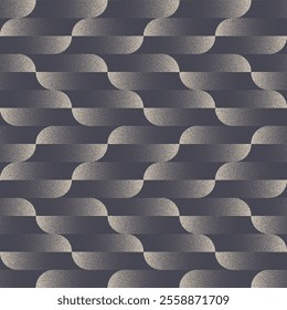 Fancy Motif Seamless Pattern Trend Dot Work Graphical Vector Abstract Background. Continuous Halftone Art Illustration for Fashion Textile Print. Dynamic Movement Effect Loopable Abstraction Wallpaper