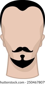 Fancy moustaches and beard haircut. Male barber work