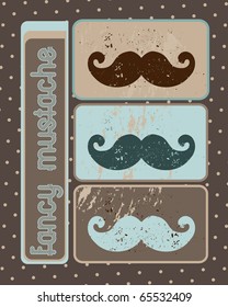  fancy mustache on retro background