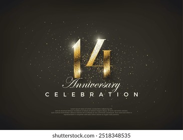 Fancy number 14th to celebrate 14th birthday. Premium vector for poster, banner, celebration greeting.