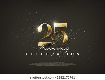 Fancy number 25th to celebrate 25th birthday. Premium vector for poster, banner, celebration greeting.