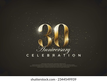 Fancy number 30th to celebrate 30th birthday. Premium vector for poster, banner, celebration greeting.