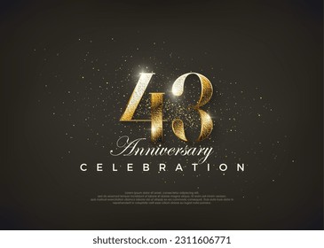 Fancy number 43rd to celebrate 17th birthday. Premium vector for poster, banner, celebration greeting.