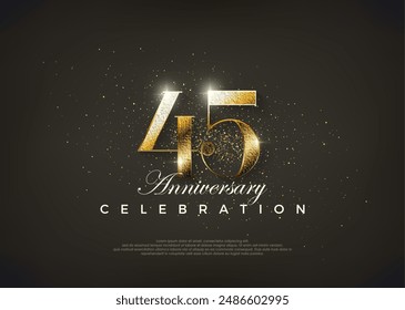 Fancy number 45th to celebrate 45th birthday. Premium vector for poster, banner, celebration greeting.