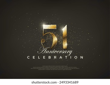 Fancy number 51st to celebrate 51st birthday. Premium vector for poster, banner, celebration greeting.