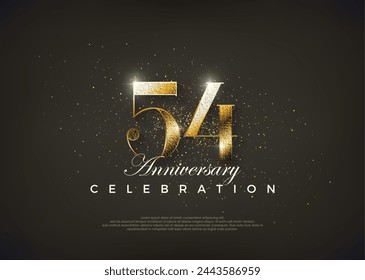 Fancy number 54th to celebrate 54th birthday. Premium vector for poster, banner, celebration greeting.