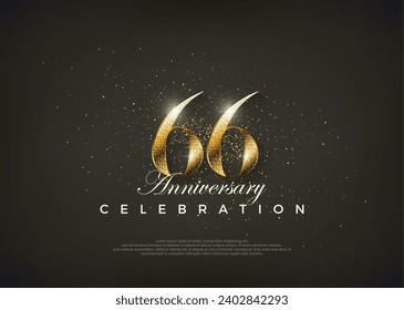 Fancy number 66th to celebrate 66th birthday. Premium vector for poster, banner, celebration greeting.
