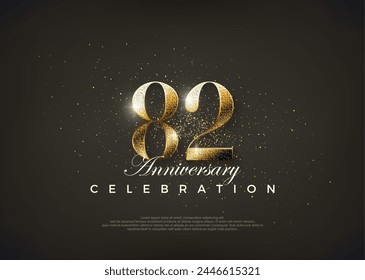 Fancy number 82nd to celebrate 13th birthday. Premium vector for poster, banner, celebration greeting.