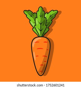 ilustración vectorial de zanahoria de color naranja