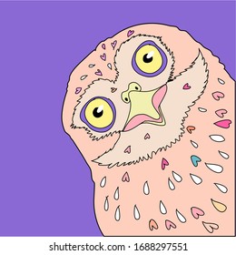 fancy owl look like candy.illustration.vector.