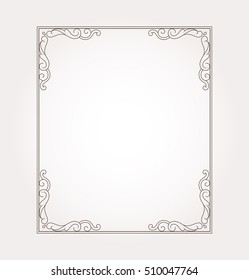 Fancy page decoration. Decorative frame border. Vector illustration