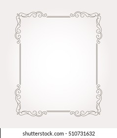 Fancy page decoration. Decorative frame border. Vector illustration