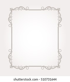 Fancy page decoration. Decorative frame border. Vector illustration