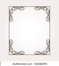 Fancy page decoration and frame border. Vector illustration