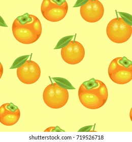 A fancy pattern. Ripe beautiful fruit. Suitable as wallpaper in the kitchen, as a background for packaging products. Creates a festive mood. Vector illustration.