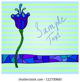 Fancy peacock colors flower striped background with a place for your text. Eps 10 vector