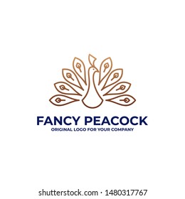 Fancy peacock logo designs for various purposes of your business logo, can be used as symbols, icons, clothing designs or others.