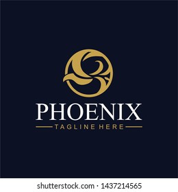 fancy phoenix premium logo vector