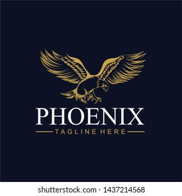 fancy phoenix premium logo vector