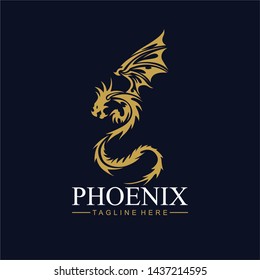 fancy phoenix premium logo vector