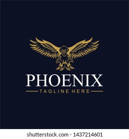 fancy phoenix premium logo vector