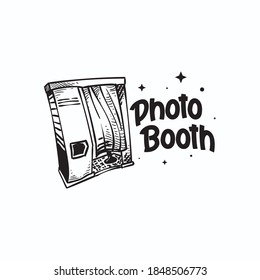 Fancy photo booth machine vector design template