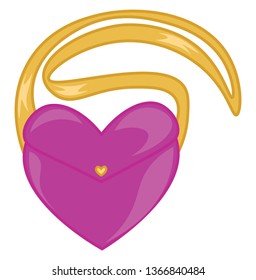 A fancy pink purse vector or color illustration
