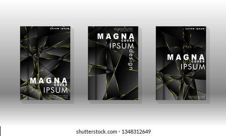 Fancy polygon cover pattern background design. yellow triangle line