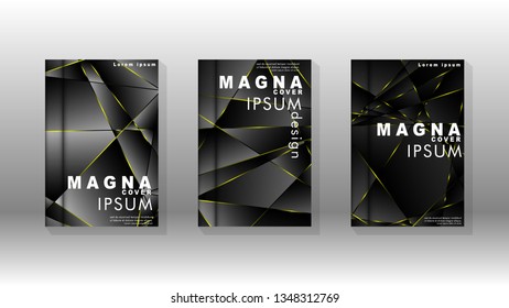 Fancy polygon cover pattern background design. yellow triangle line