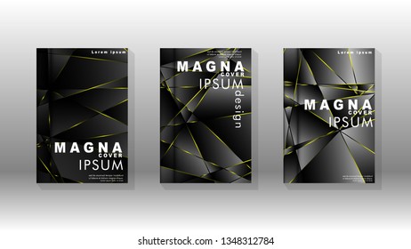 Fancy polygon cover pattern background design. yellow triangle line