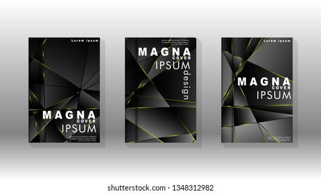 Fancy polygon cover pattern background design. yellow triangle line