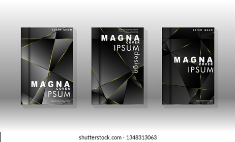 Fancy polygon cover pattern background design. yellow triangle line