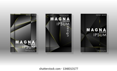Fancy polygon cover pattern background design. yellow triangle line