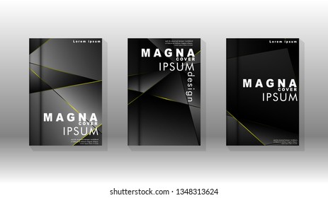 Fancy polygon cover pattern background design. yellow triangle line