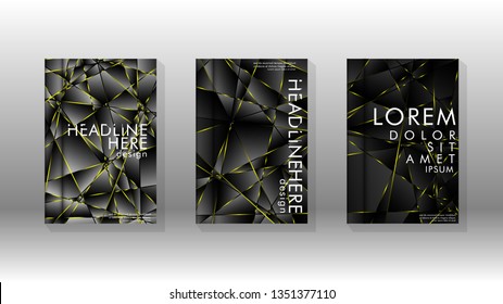 Fancy polygon cover pattern background design. yellow triangle line