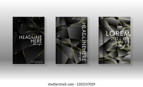 Fancy polygon cover pattern background design. yellow triangle line