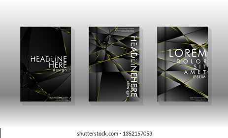 Fancy polygon cover pattern background design. yellow triangle line