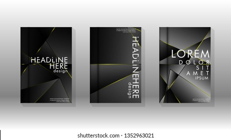 Fancy polygon cover pattern background design. yellow triangle line