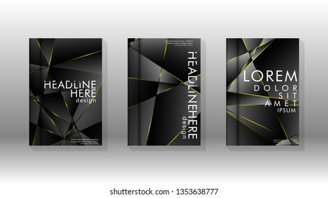 Fancy polygon cover pattern background design. yellow triangle line
