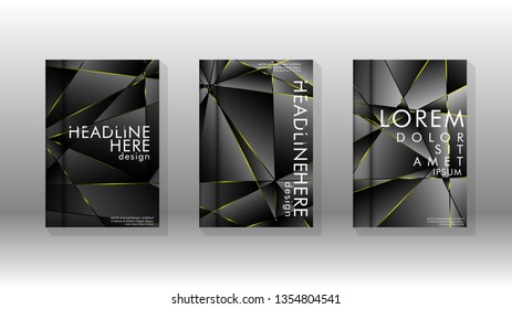 Fancy polygon cover pattern background design. yellow triangle line