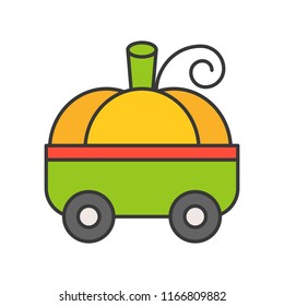 fancy pumpkin car, Halloween related icon, filled outline design editable stroke