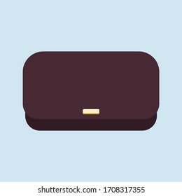 Fancy purse icon vector with clasp
